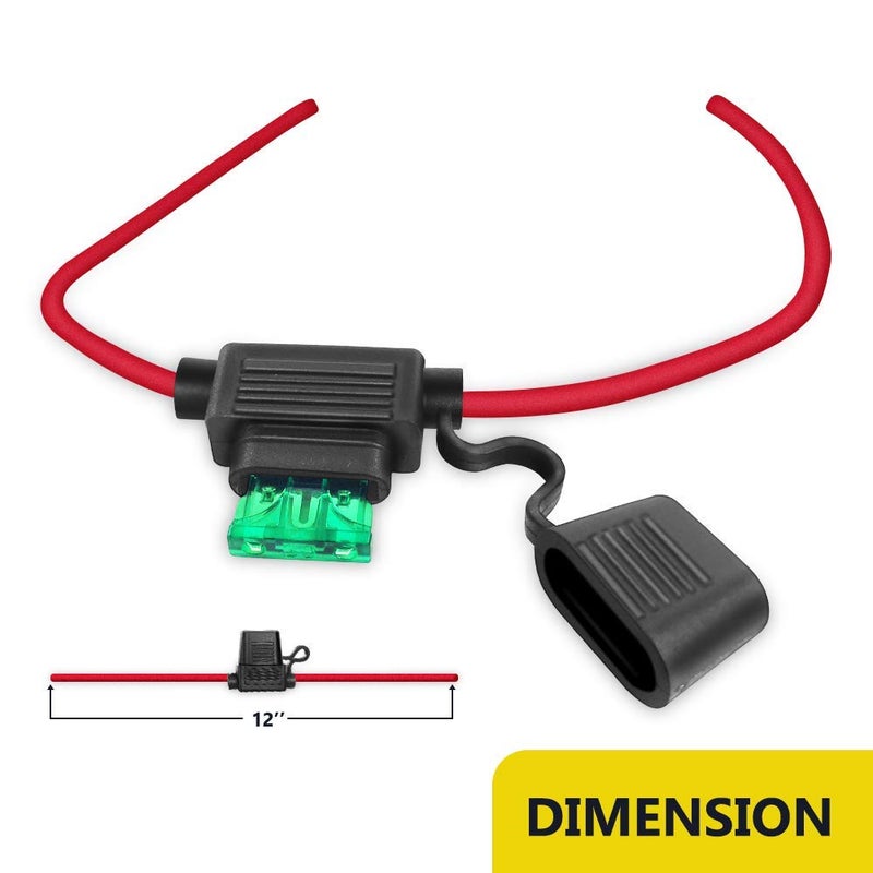 MCIGICM 12 AWG Inline Fuse Holder with 30A ATC/ATO Blade Fuse, 5 Pack - Image 5